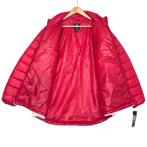 NFL Tampa Bay Buccaneers Puffer Jacket Women Sz XXL Red White Quilted Full Zip - Picture 4 of 9